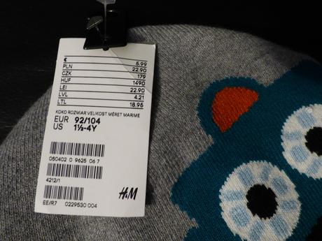Dětská čepice, h&m,104