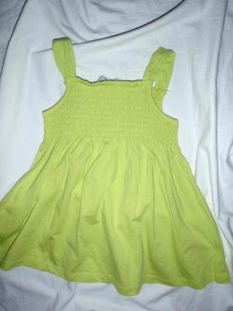 Nádherné limetkové bavlněné žabičkové šaty, george,68