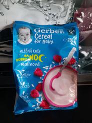 GERBER Cereal mléčná kaše malinová na dobrou noc