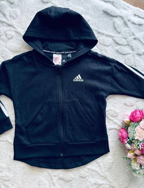 K5/ mikina dívčí černá adidas- v.6/7 let, adidas,122