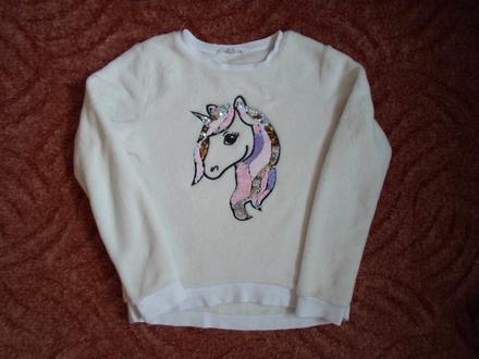 Bílá mikina mikinka, h&m,146