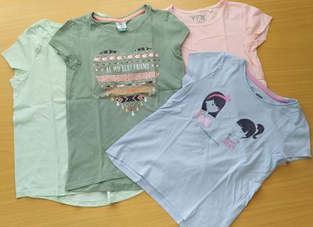 4 trička krátký rukáv, pepco,128