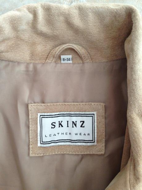 Pravá kůže lady sako kabát pískové barvy vel.36 s, s