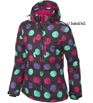 Puntíkovaná zimní bunda snowboardová / lyžařská, xl