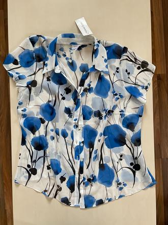 Nová šifonová halenka s květy, vel 46/3xl, victor, xxxl