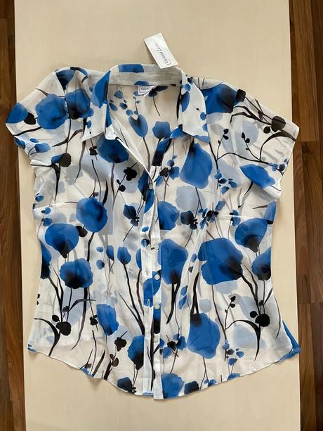 Nová šifonová halenka s květy, vel 46/3xl, victor, xxxl