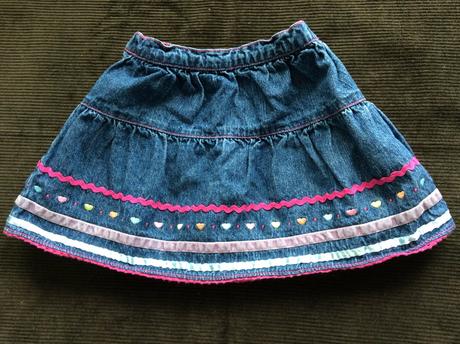 Riflová sukýnka se srdíčky zn. george, george,74