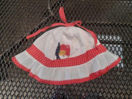 Letní dívčí klobouk domeček, obvod 44 - 46 cm, 80