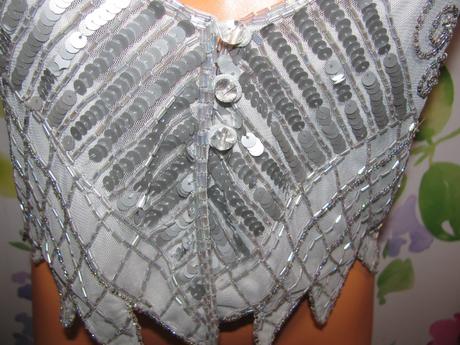 Dámská společenská šedá vesta, s