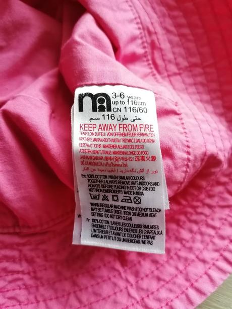 Bavlněný klobouček vel. 3-6 let, mothercare