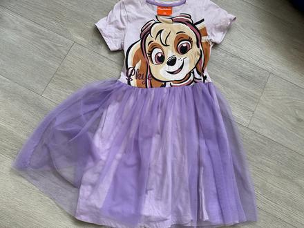 Fialové šaty, tlapková patrola, vel. 128, nickelodeon,128