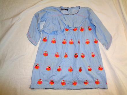 Luxusní vzdušné šaty - vyšité sovičky, 116