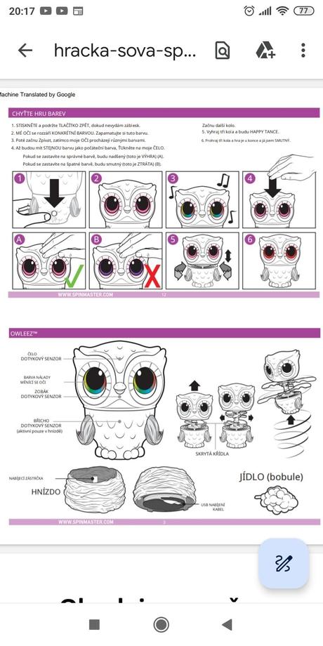 Interaktivní letající sova, 