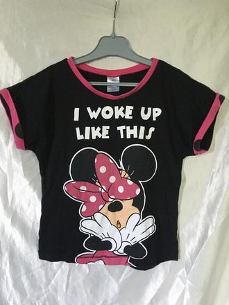 Černé triko s myškou minnie, 122