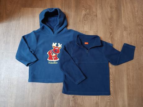 2x tmavě modré fleecové mikiny, vel.98 (2-3 roky), f&f,98