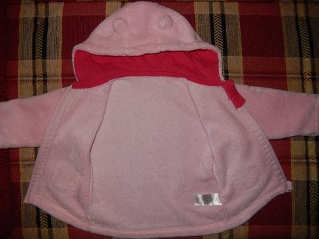 Růžová chlupatá mikina, 68