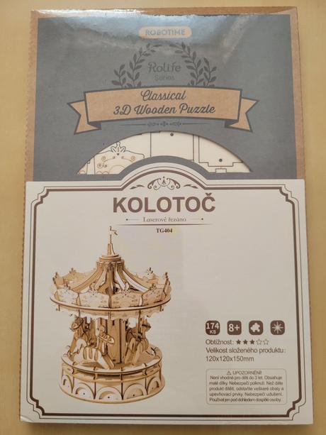 3d dřevěné puzzle kolotoče,