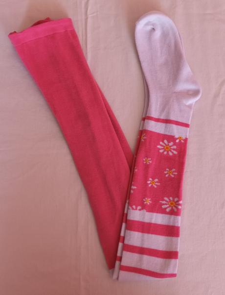 Dívčí punčochy růžovo bílé kytičky, 158