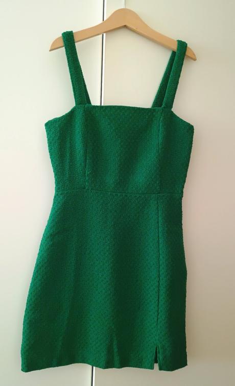 Minišaty tmavě zelené na ramínka -jako nové, sinsay,xs