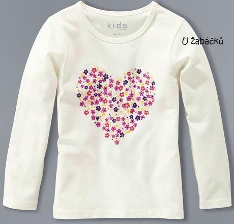 2-pack dívčí trika tchibo smetanové + pruhované, tchibo,110 / 116