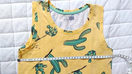 Žluté tričko bez rukávů, 128