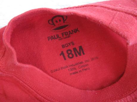 Červené bavlněné tričko paul frank, 86