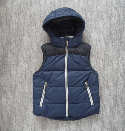 Modrá zateplená vesta vestička h&m, h&m,146