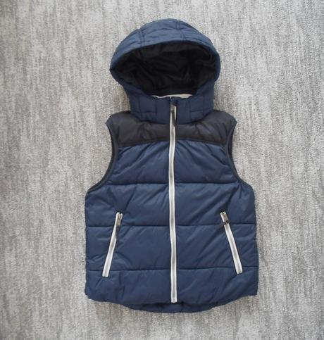 Modrá zateplená vesta vestička h&m, h&m,146