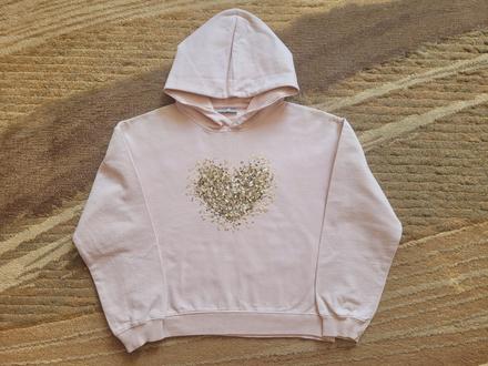 Mikina s kapucí, se srdcem z flitrů, 146