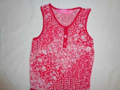 Luxusní růžovočervený květovaný letní overal, 122