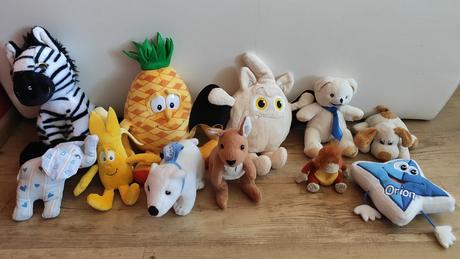 Plyšáci - zebra, slon, orangutan, klokan, 