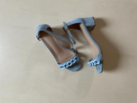 Modré střevíce se širokým podpatkem, vel 37, dee z, 37