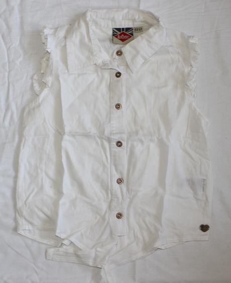 Ho41. plátěná blůzka s volánky a uzlíkem 11-12 let, lee cooper,152