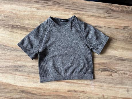 Šedý sportovní crop top, new yorker,xs