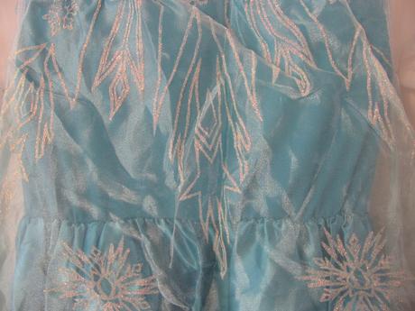 Kostým, šaty s vlečkou+paruka -led.království elza, 