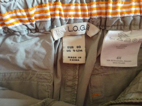 Kalhoty tříčtvrťáky, vel. 80, h&m,80