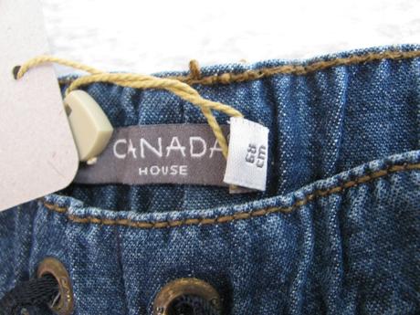 Kalhoty z tenké letní džínoviny - denim v.6měs., house,68