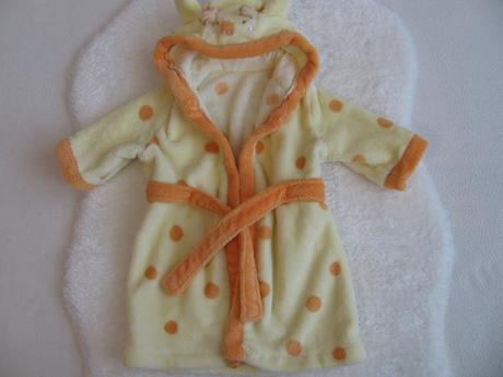 Fleecový župan s kapucí - vel.6-9 měs., 74