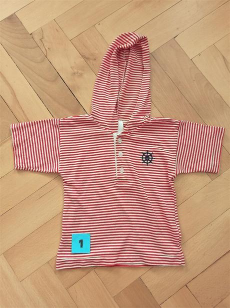 Triko krátký rukáv s kapucí 80, 80