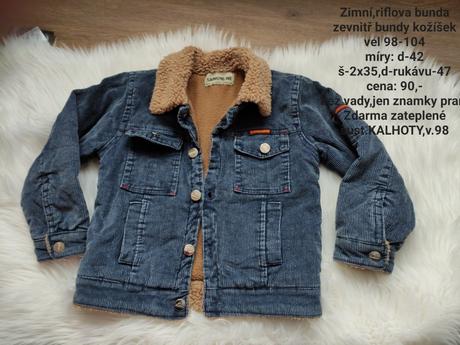 Zimní bunda-vel.98+zdarma kalhoty, 98