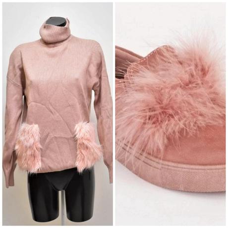 Sada - svetru vel.m-l + bot vel.38 - chlupáčkové, m