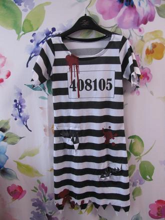 Karnevalový dívčí kostým-šaty vězenkyně apod., 