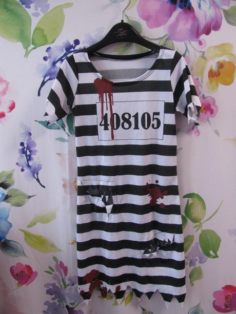 Karnevalový dívčí kostým-šaty vězenkyně apod., 