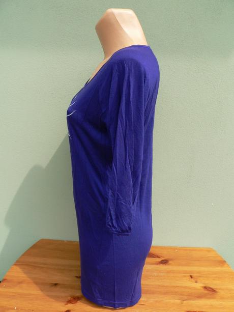 Dlouhý švestkový top illustrated people - vel.s, s