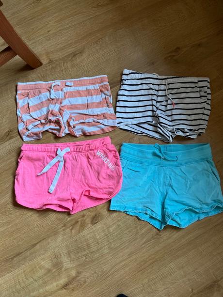 4x bavlněné pohodlné kraťasy, šortky, h&m,134