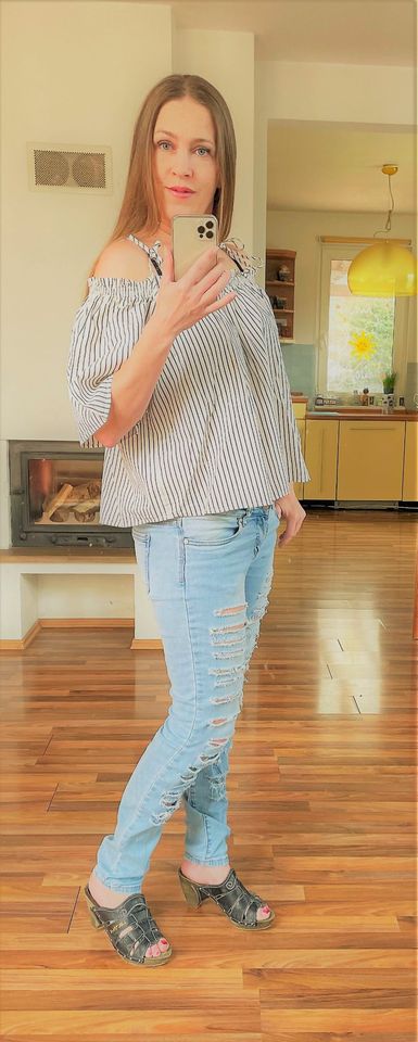 Volný top na ramena, vel xl i více, hm, h&m,xl