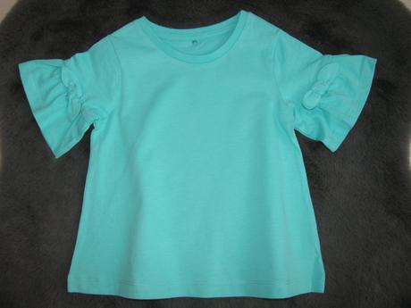 Bavlněné tyrkysové tričko,halenka s mašličkami, george,92