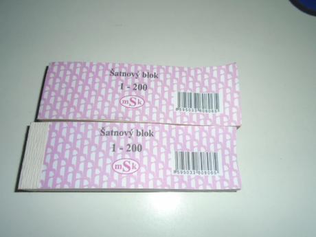 Šatní lístky tombola šatnový blok 2x,