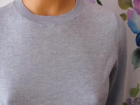 Dámský světle modrý svetr, střik mng, s