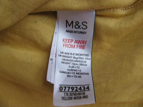 Bavlněné hořčicové šatičky se zajíčky m&s, marks & spencer,74